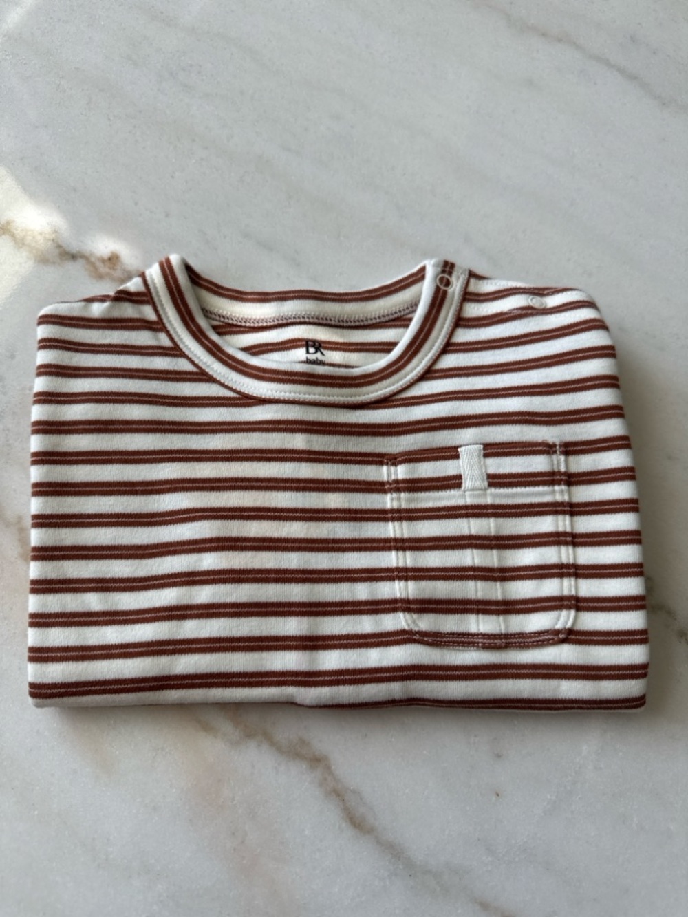Banana Republic Baby Supima Cotton Striped Long Sleeve Shirt Pocket 18-24M